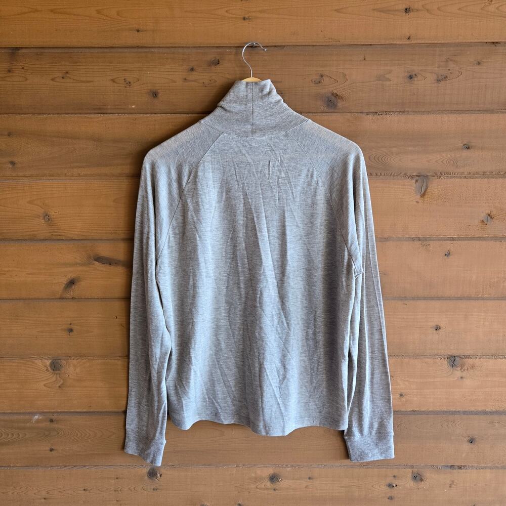 Vince Raglan Jersey Turtleneck Top Beige Heather M Long Sleeve Blouse Neutral - Picture 3 of 6
